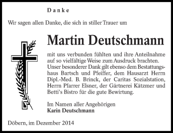 Traueranzeige von Martin Deutschmann von lausitzer_rundschau