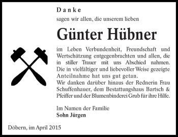 Traueranzeige von Günter Hübner von lausitzer_rundschau