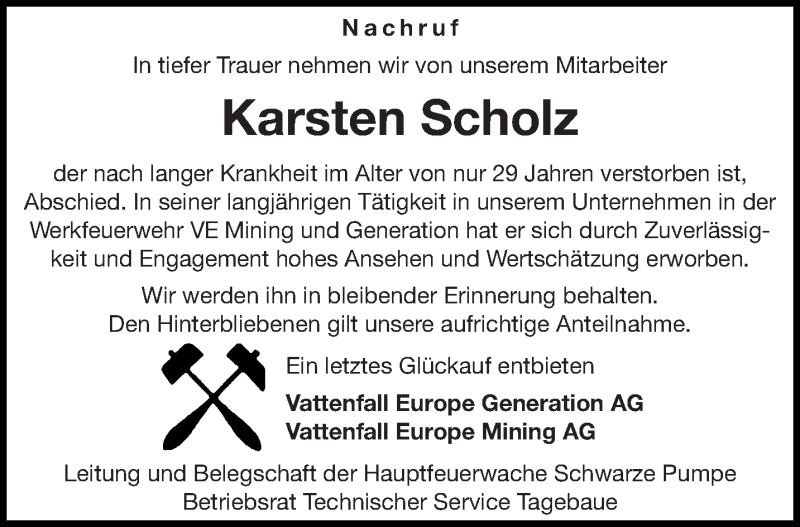  Traueranzeige für Karsten Scholz vom 06.05.2015 aus lausitzer_rundschau