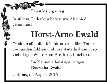 Traueranzeige von Horst-Arno Ewald von lausitzer_rundschau