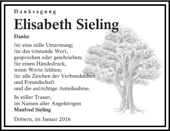 Traueranzeige von Elisabeth Sieling von lausitzer_rundschau