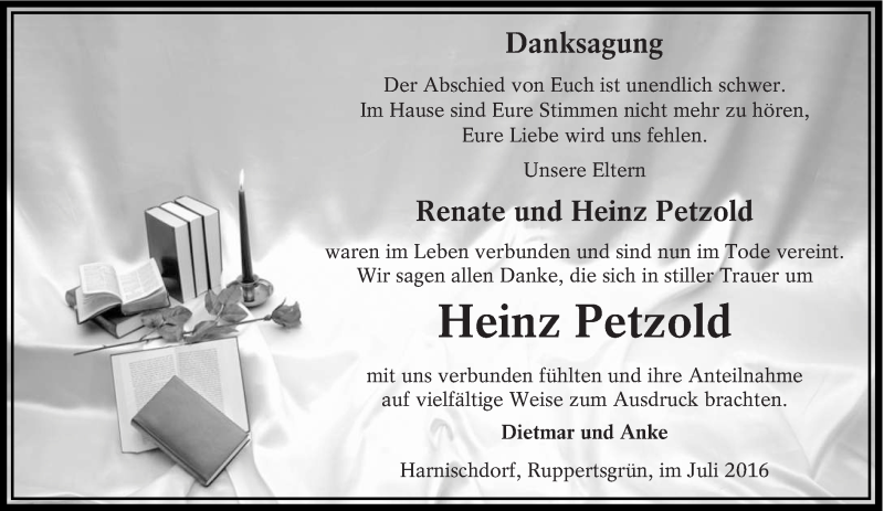  Traueranzeige für Heinz Petzold vom 16.07.2016 aus lausitzer_rundschau