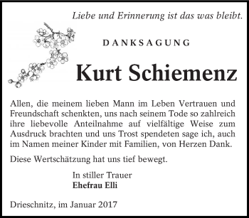 Traueranzeige von Kurt Schiemenz von lausitzer_rundschau