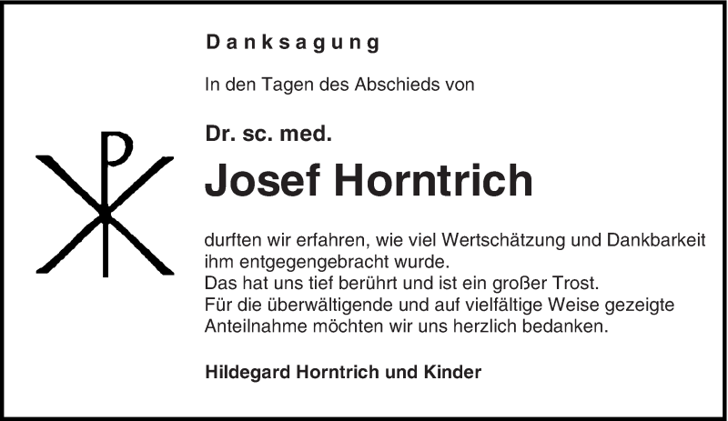  Traueranzeige für Josef Horntrich vom 14.10.2017 aus lausitzer_rundschau
