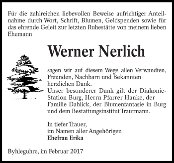 Traueranzeige von Werner Nerlich von lausitzer_rundschau