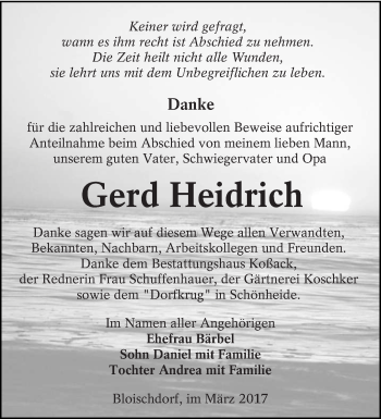 Traueranzeige von Gerd Heidrich von lausitzer_rundschau