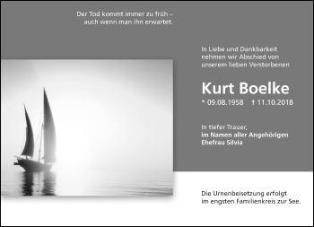 Traueranzeige von Kurt Boelke von lausitzer_rundschau
