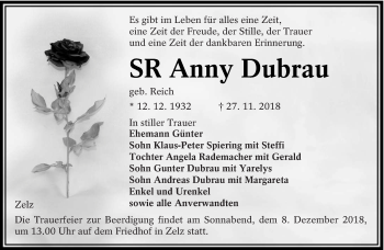 Traueranzeige von Anny Dubrau von lausitzer_rundschau