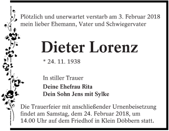 Traueranzeige von Dieter Lorenz von lausitzer_rundschau