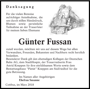 Traueranzeige von Günter Fussan von lausitzer_rundschau