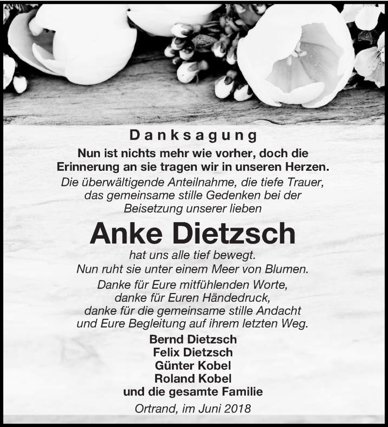  Traueranzeige für Anke Dietzsch vom 08.06.2018 aus lausitzer_rundschau