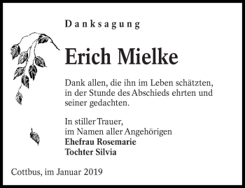 Traueranzeige von Erich Mielke von lausitzer_rundschau