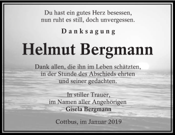 Traueranzeige von Helmut Bergmann von lausitzer_rundschau