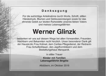 Traueranzeige von Werner Glinzk von lausitzer_rundschau