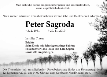 Traueranzeige von Peter Sagroda von lausitzer_rundschau