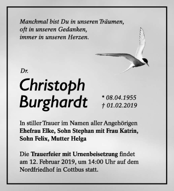 Traueranzeige von Christoph Burghardt von lausitzer_rundschau
