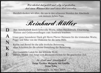Traueranzeige von Reinhard Müller von lausitzer_rundschau
