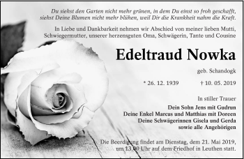 Traueranzeige von Edeltraud Nowka von lausitzer_rundschau