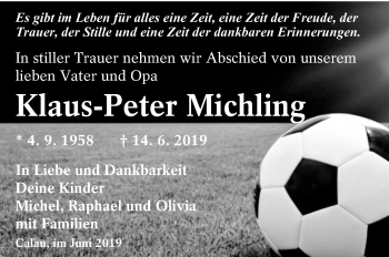 Traueranzeige von Klaus-Peter Michling von lausitzer_rundschau