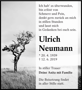 Traueranzeige von Ulrich Neumann von lausitzer_rundschau