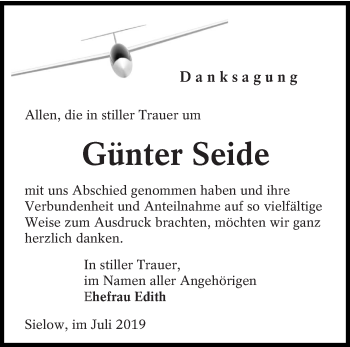 Traueranzeige von Günter Seide von lausitzer_rundschau