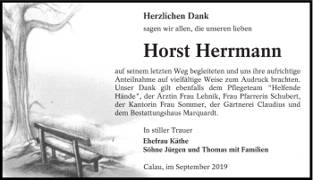 Traueranzeige von Horst Herrmann von lausitzer_rundschau