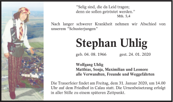 Traueranzeige von Stephan Uhlig von lausitzer_rundschau