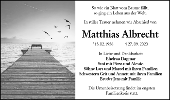 Traueranzeige von Matthias Albrecht von lausitzer_rundschau