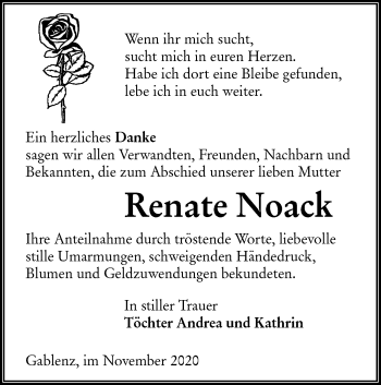 Traueranzeige von Renate Noack von lausitzer_rundschau