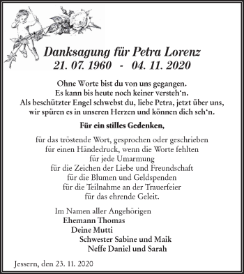 Traueranzeige von Petra Lorenz von lausitzer_rundschau