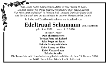 Traueranzeige von Edeltraud Schumann von lausitzer_rundschau