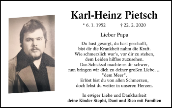 Traueranzeige von Karl-Heinz Pietsch von lausitzer_rundschau