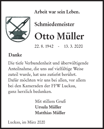 Traueranzeige von Otto Müller von lausitzer_rundschau