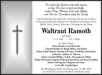 Traueranzeige von Waltraut Ramoth von lausitzer_rundschau