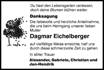 Traueranzeige von Dagmar Eichelberger von lausitzer_rundschau