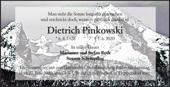 Traueranzeige von Dietrich Pinkowski von lausitzer_rundschau