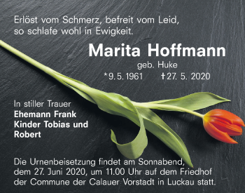 Traueranzeige von Marita Hoffmann von lausitzer_rundschau