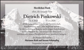 Traueranzeige von Dietrich Pinkowski von lausitzer_rundschau