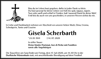 Traueranzeige von Gisela Scherbarth von lausitzer_rundschau