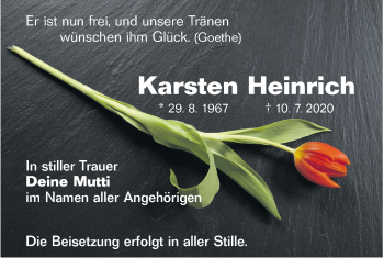Traueranzeige von Karsten Heinrich von lausitzer_rundschau