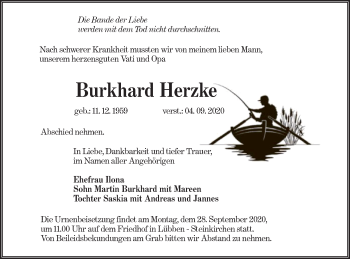 Traueranzeige von Burkhard Herzke von lausitzer_rundschau