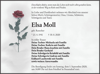 Traueranzeige von Elsa Moll von lausitzer_rundschau