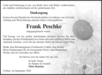 Traueranzeige von Frank Peschke von lausitzer_rundschau