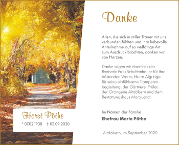 Traueranzeige von Horst Pöthe von lausitzer_rundschau