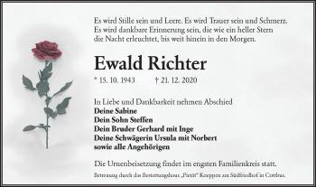 Traueranzeige von Ewald Richter von lausitzer_rundschau