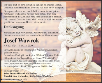 Traueranzeige von Josef Wawrok von lausitzer_rundschau