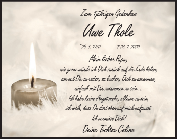 Traueranzeige von Uwe Thole von lausitzer_rundschau