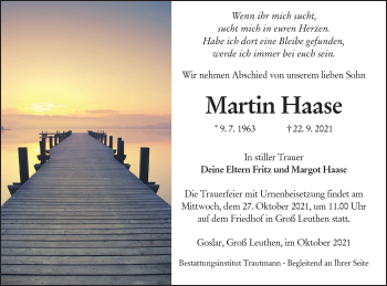 Traueranzeige von Martin Haase von lausitzer_rundschau
