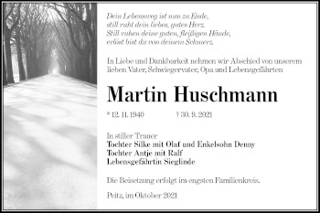 Traueranzeige von Martin Huschmann von lausitzer_rundschau