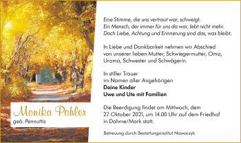 Traueranzeige von Monika Pohler von lausitzer_rundschau